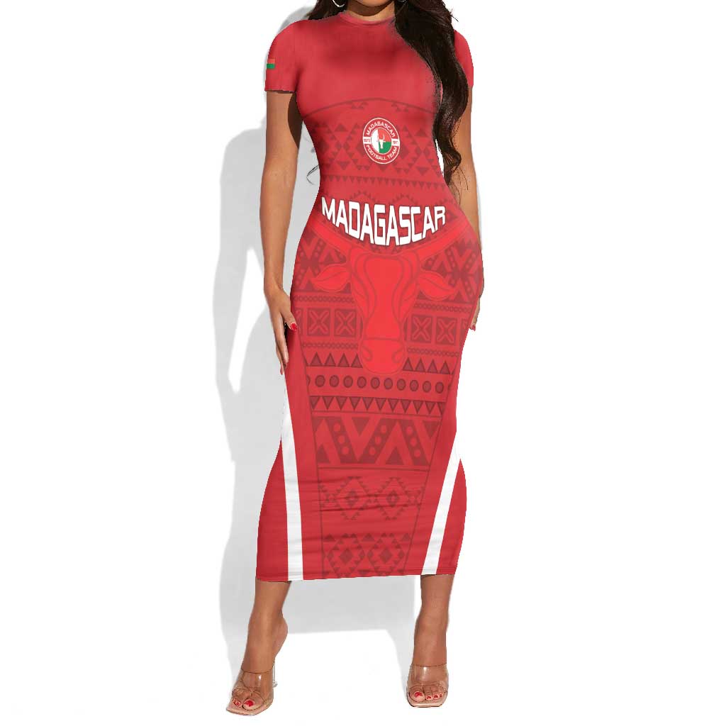 Custom Madagascar Football Short Sleeve Bodycon Dress Go Champions LT15