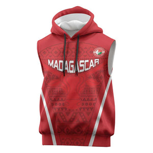 Custom Madagascar Football Sleeveless Hoodie Go Champions - African Pride