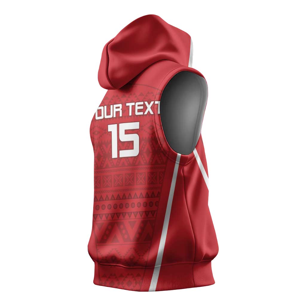 Custom Madagascar Football Sleeveless Hoodie Go Champions - African Pride