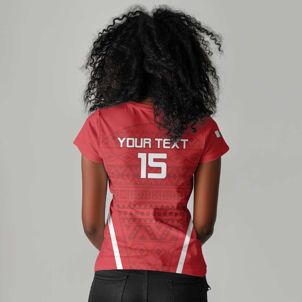 Custom Madagascar Football Women V-Neck T-Shirt Go Champions