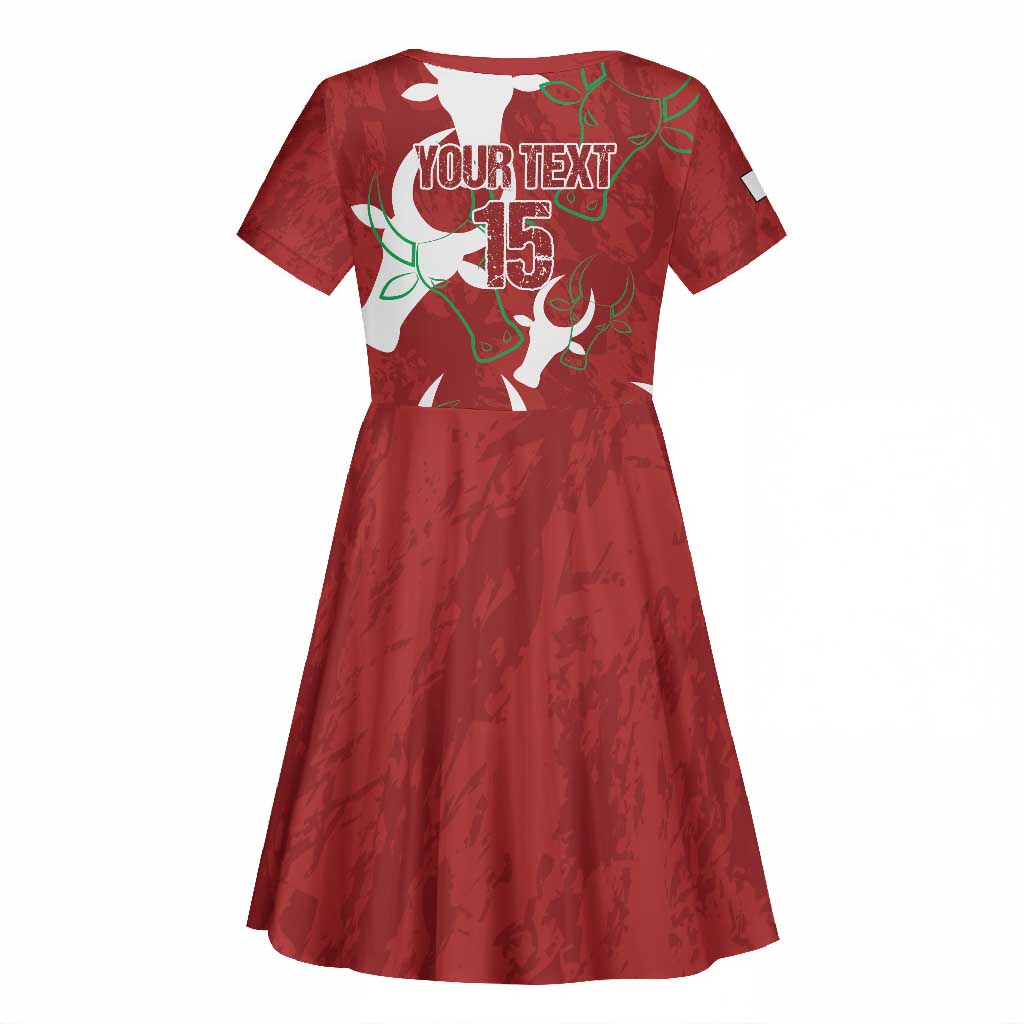 Custom Madagascar Football Kid Short Sleeve Dress Allez Barea