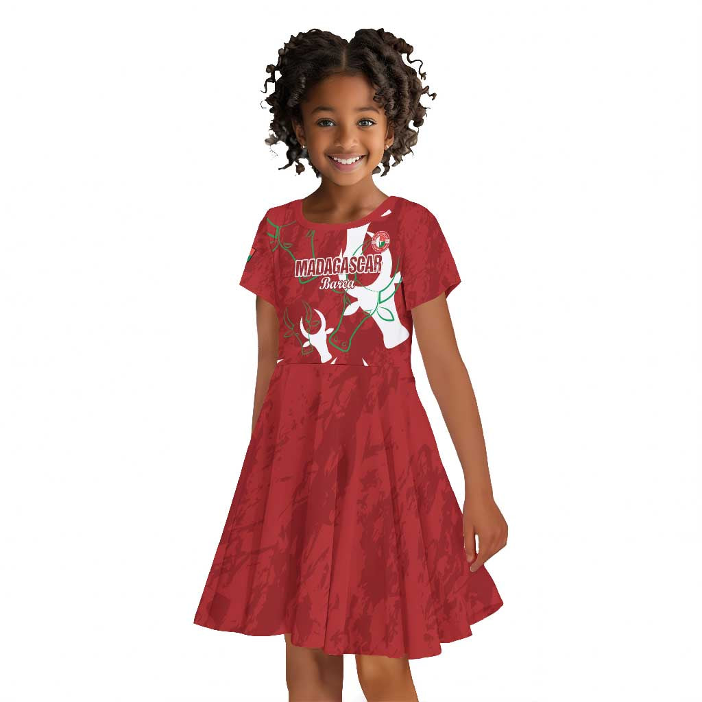 Custom Madagascar Football Kid Short Sleeve Dress Allez Barea