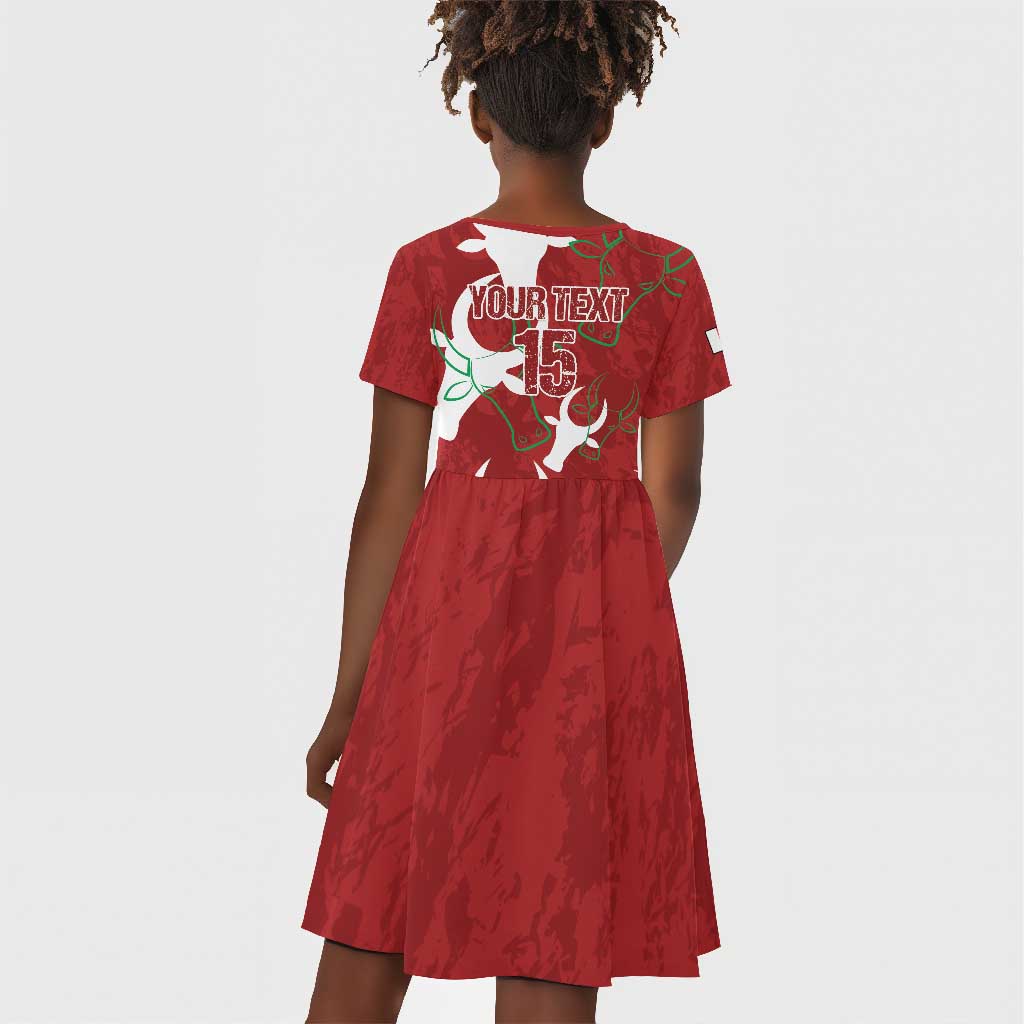 Custom Madagascar Football Kid Short Sleeve Dress Allez Barea