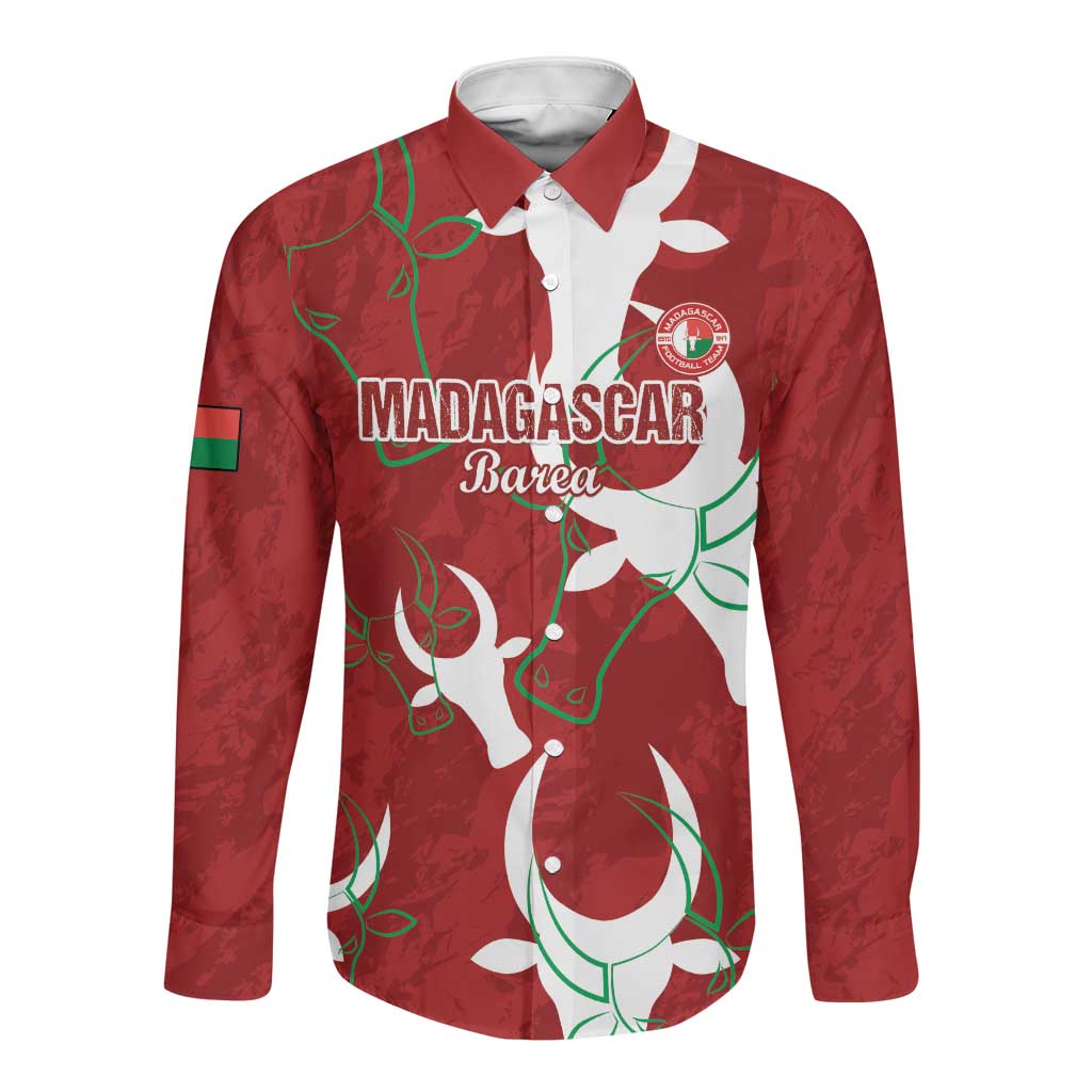 Custom Madagascar Football Long Sleeve Button Shirt Allez Barea