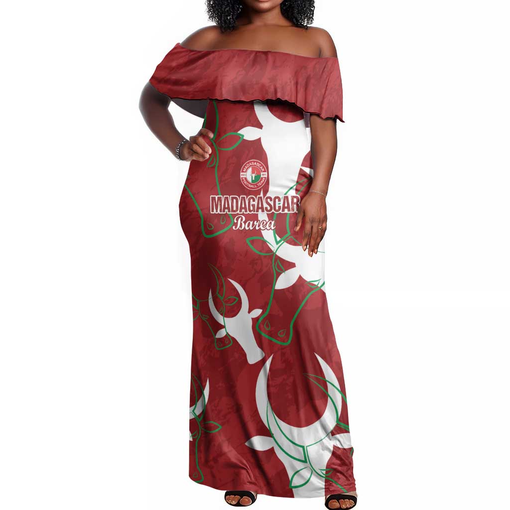 Custom Madagascar Football Off Shoulder Maxi Dress Allez Barea