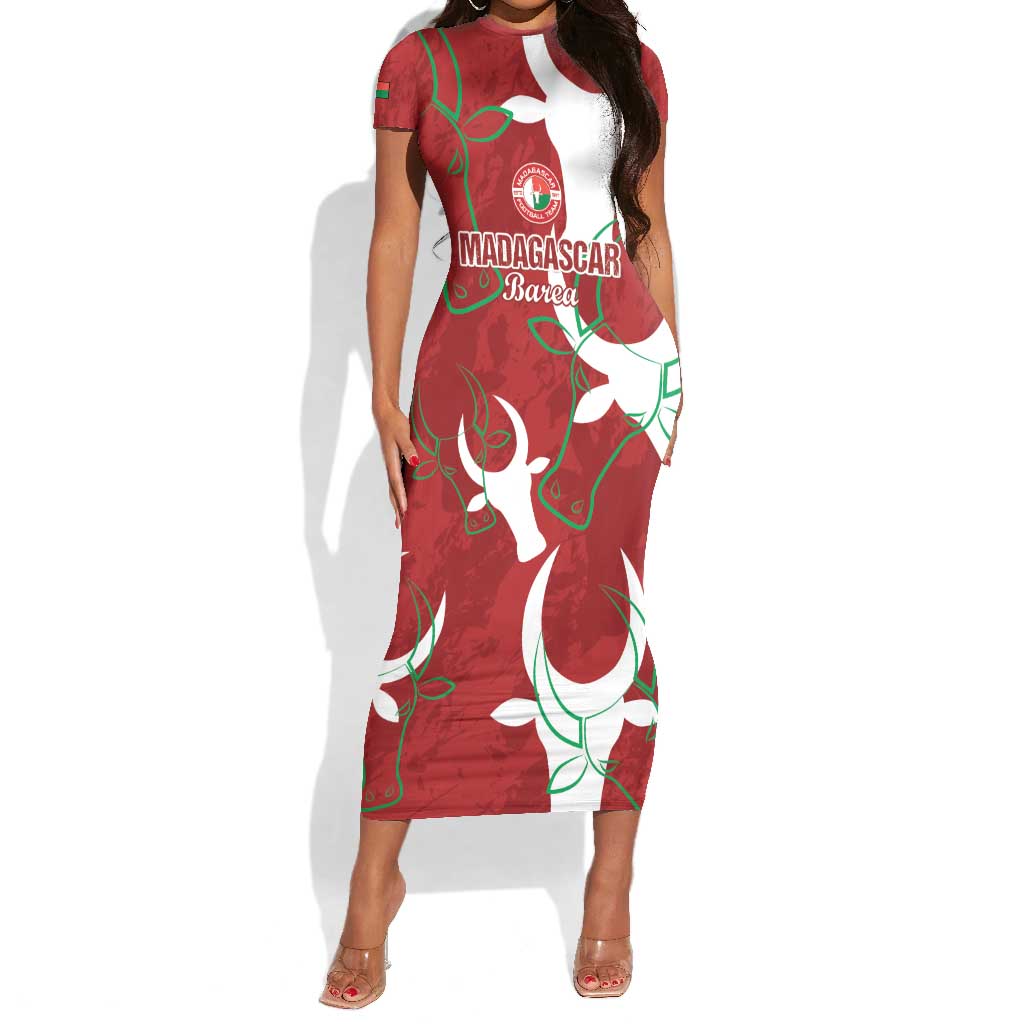 Custom Madagascar Football Short Sleeve Bodycon Dress Allez Barea LT15