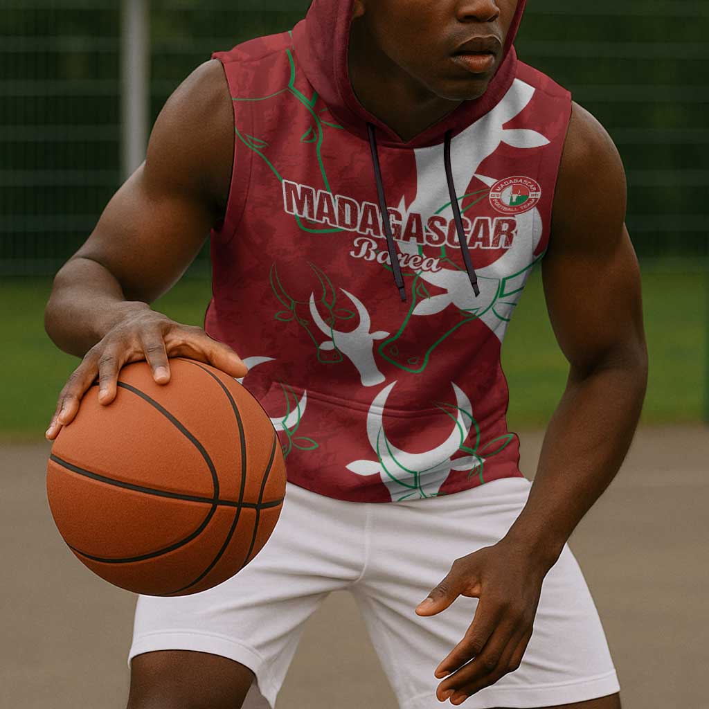 Custom Madagascar Football Sleeveless Hoodie Allez Barea - African Pride