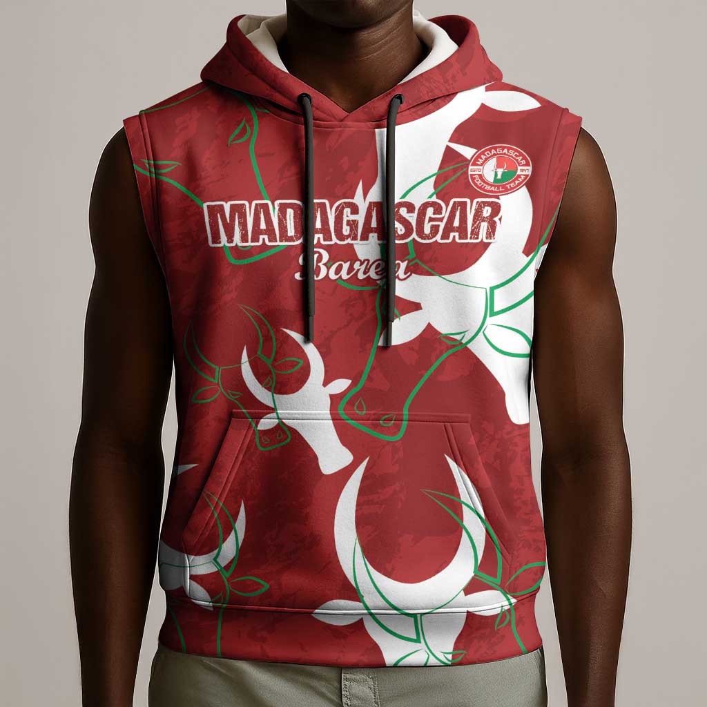 Custom Madagascar Football Sleeveless Hoodie Allez Barea - African Pride