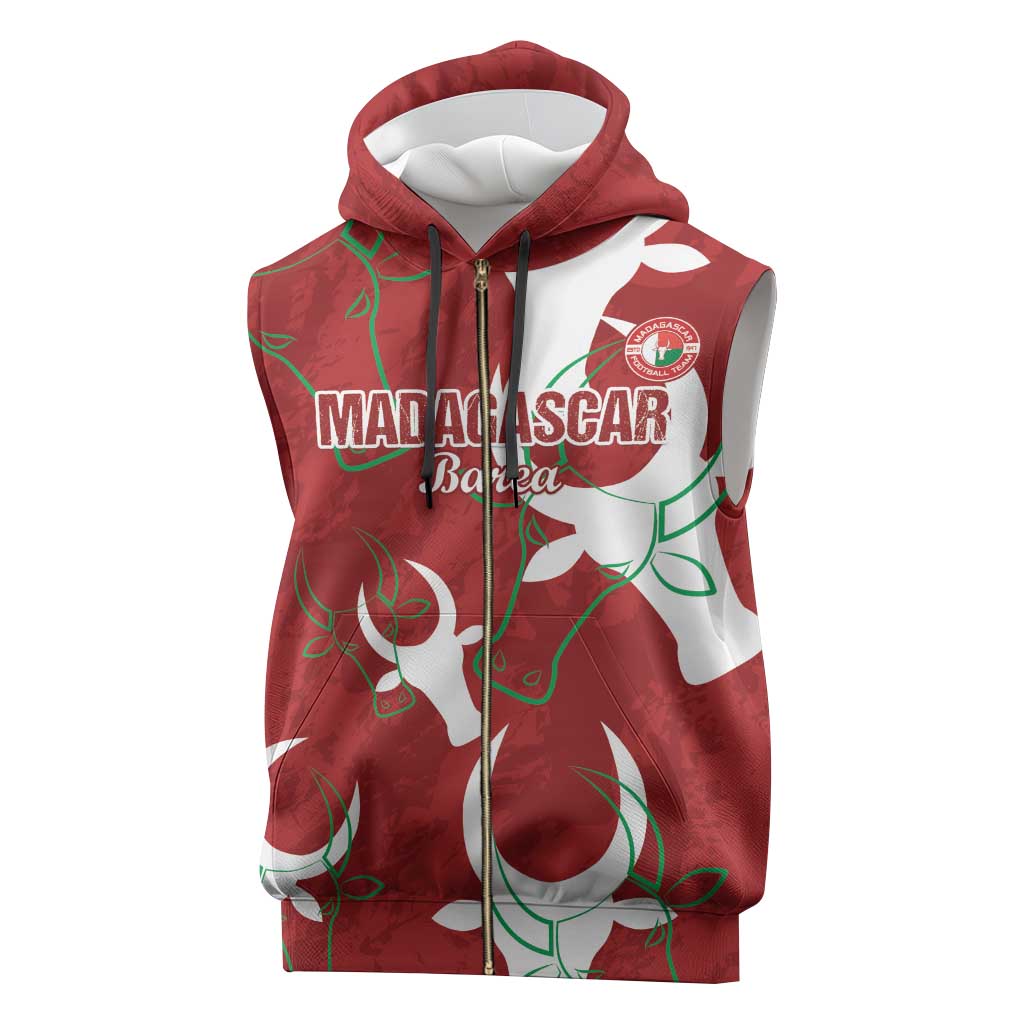 Custom Madagascar Football Sleeveless Zip Hoodie Allez Barea - African Pride
