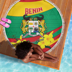 Happy Benin National Day Beach Blanket Fraternite Justice Travail