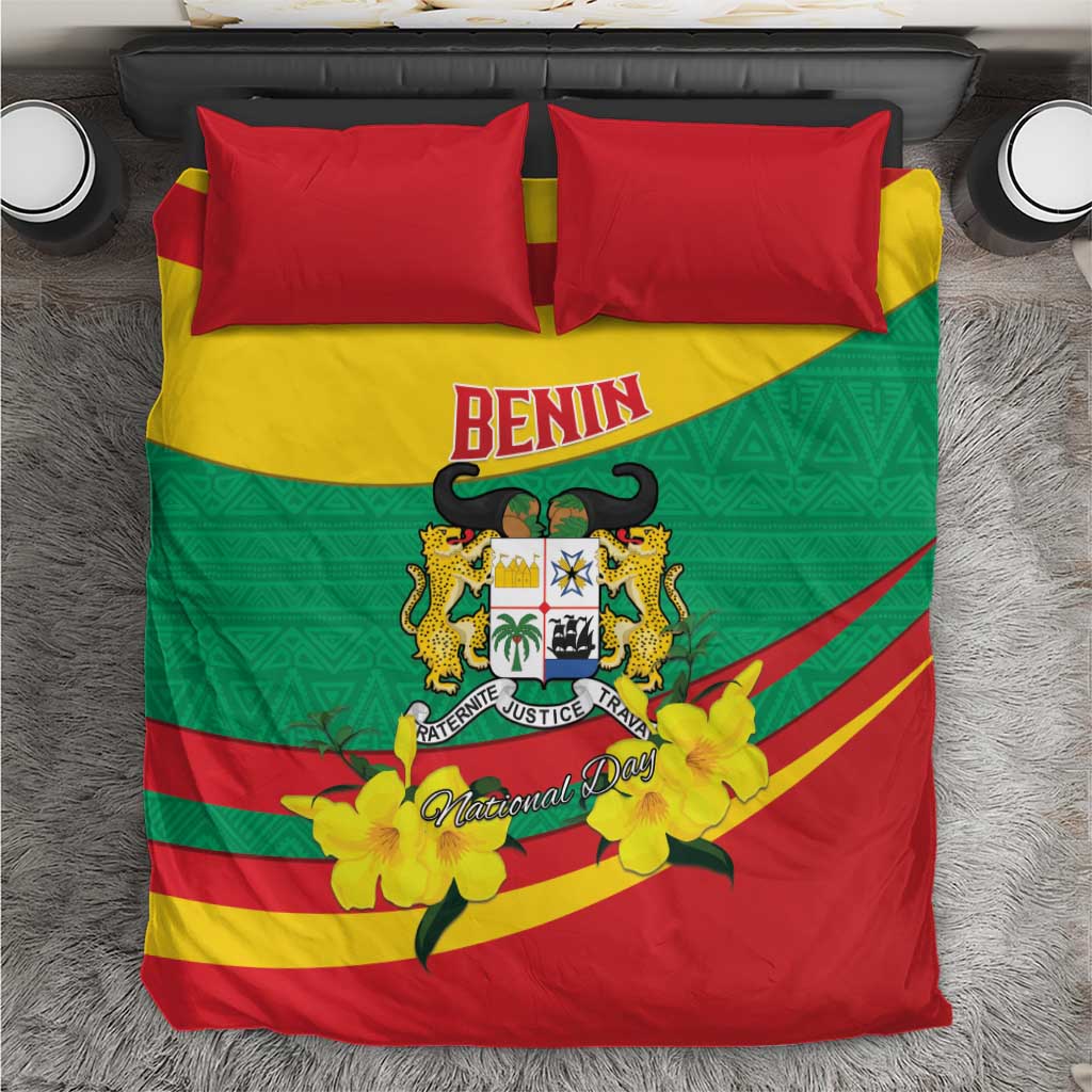 Happy Benin National Day Bedding Set Fraternite Justice Travail