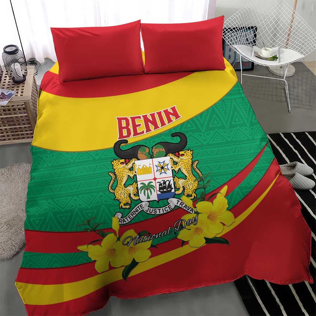 Happy Benin National Day Bedding Set Fraternite Justice Travail