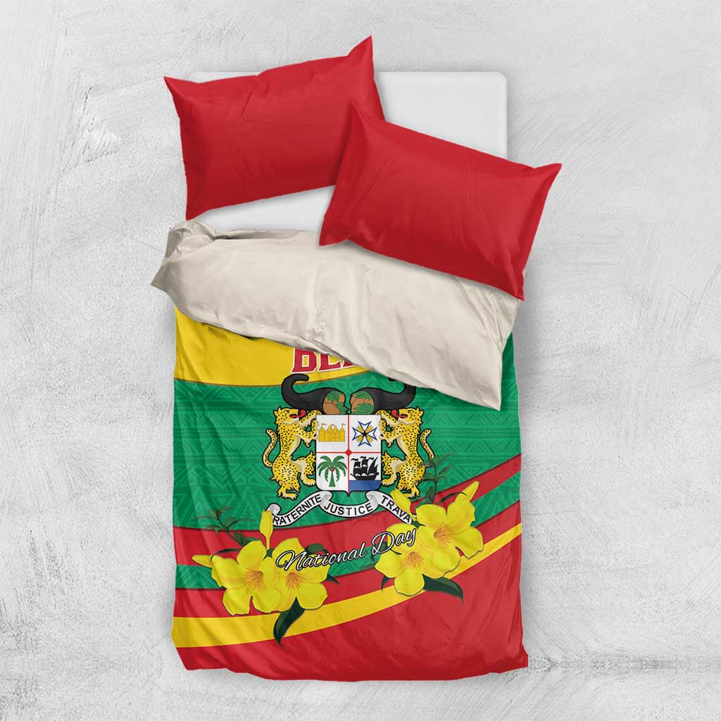 Happy Benin National Day Bedding Set Fraternite Justice Travail