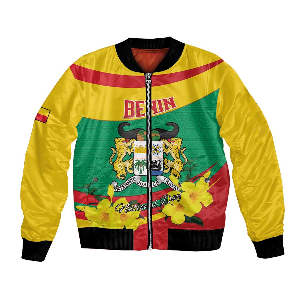 Personalized Happy Benin National Day Bomber Jacket Fraternite Justice Travail