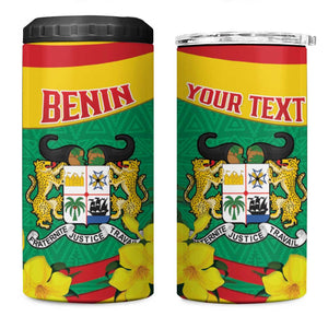 Personalized Happy Benin National Day 4 in 1 Can Cooler Tumbler Fraternite Justice Travail