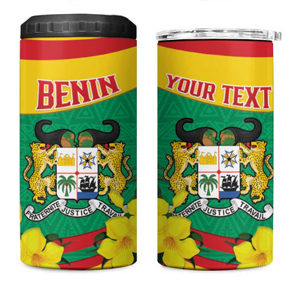 Personalized Happy Benin National Day 4 in 1 Can Cooler Tumbler Fraternite Justice Travail