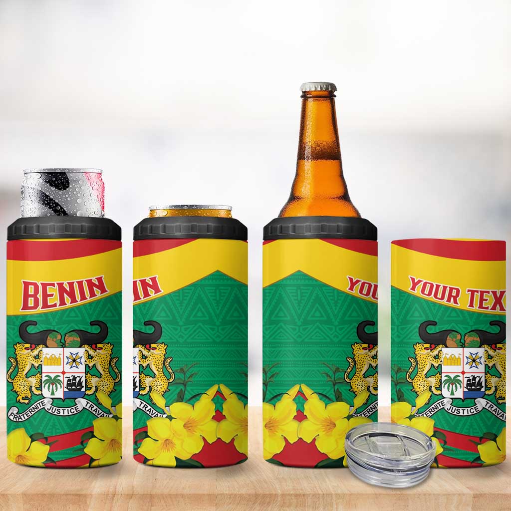 Personalized Happy Benin National Day 4 in 1 Can Cooler Tumbler Fraternite Justice Travail