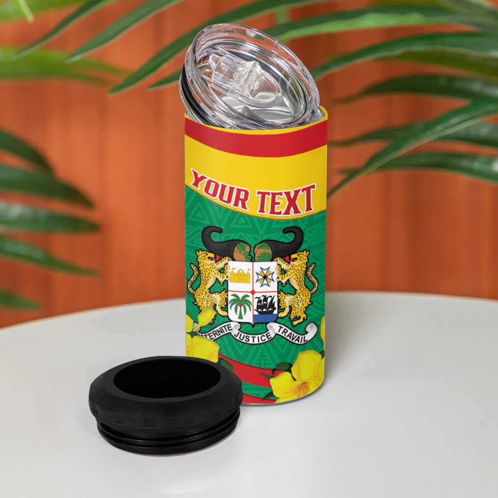 Personalized Happy Benin National Day 4 in 1 Can Cooler Tumbler Fraternite Justice Travail