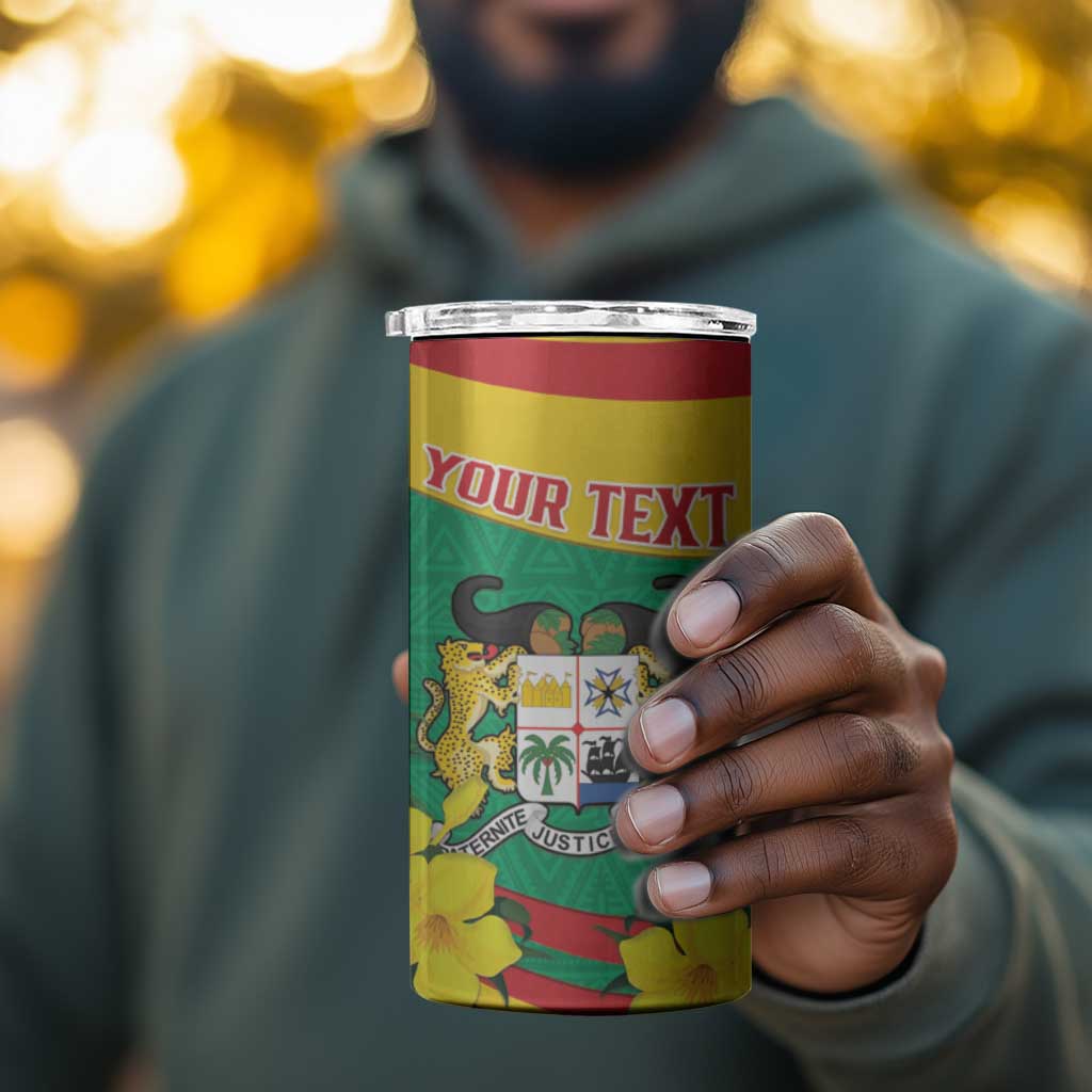 Personalized Happy Benin National Day 4 in 1 Can Cooler Tumbler Fraternite Justice Travail