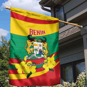 Happy Benin National Day Garden Flag Fraternite Justice Travail