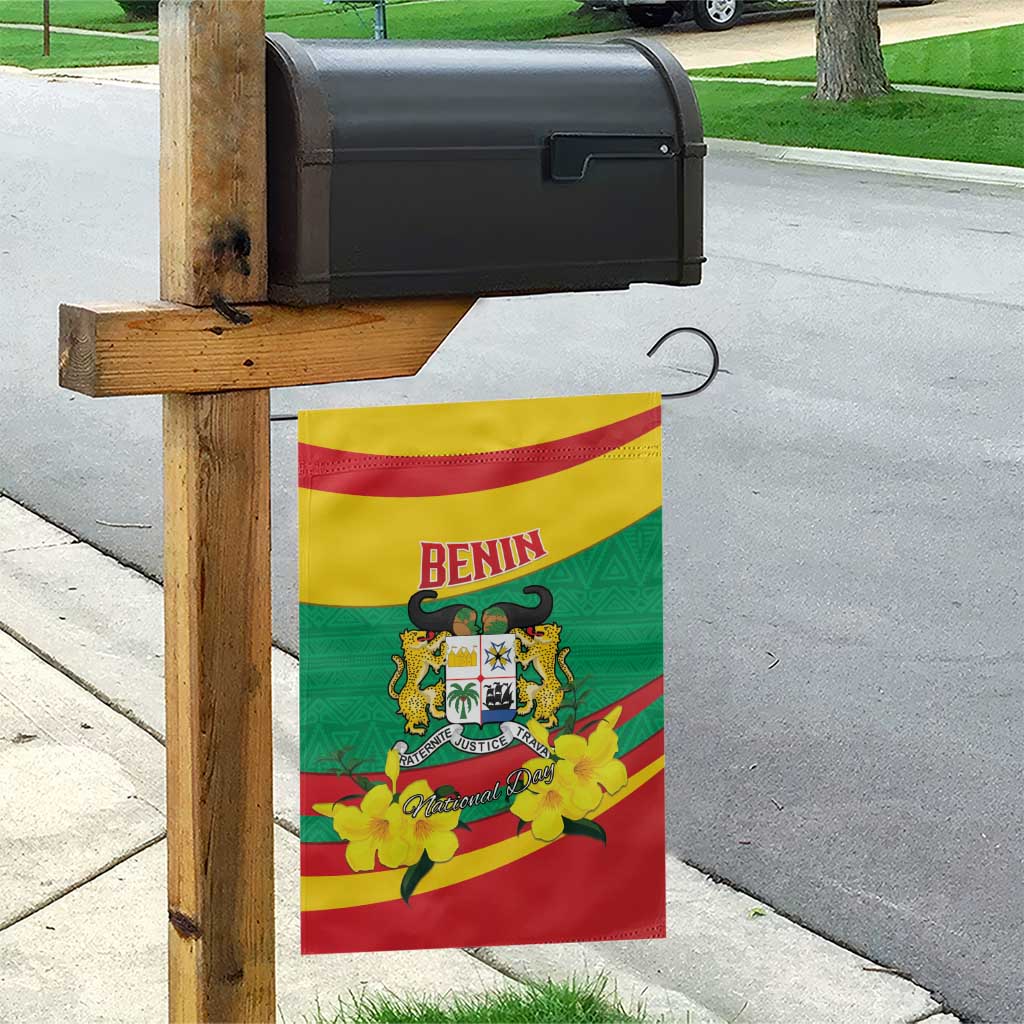 Happy Benin National Day Garden Flag Fraternite Justice Travail