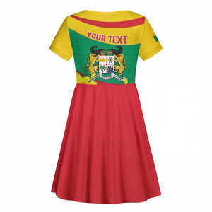 Personalized Happy Benin National Day Kid Short Sleeve Dress Fraternite Justice Travail