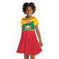 Personalized Happy Benin National Day Kid Short Sleeve Dress Fraternite Justice Travail