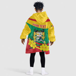 Personalized Happy Benin National Day Kid Wearable Blanket Hoodie Fraternite Justice Travail