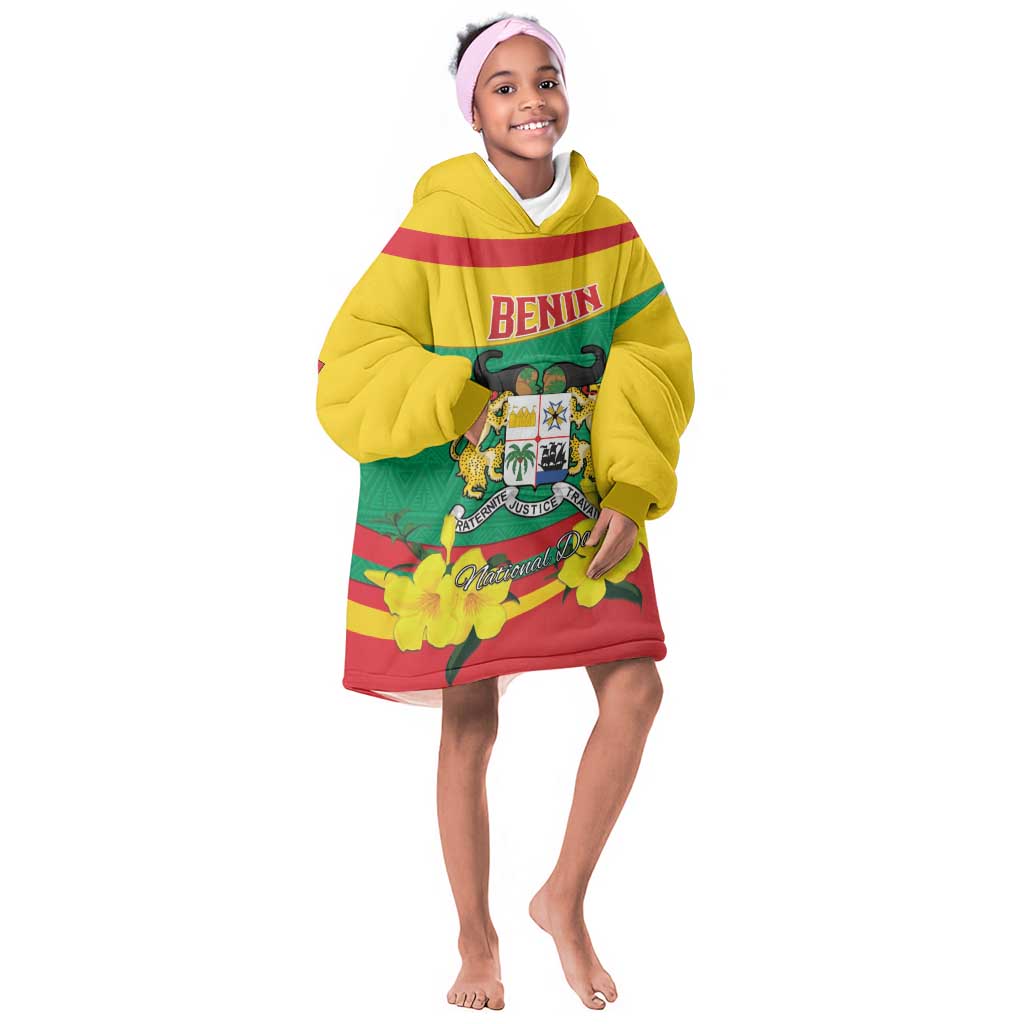 Personalized Happy Benin National Day Kid Wearable Blanket Hoodie Fraternite Justice Travail