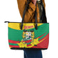 Happy Benin National Day Leather Tote Bag Fraternite Justice Travail