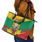 Happy Benin National Day Leather Tote Bag Fraternite Justice Travail