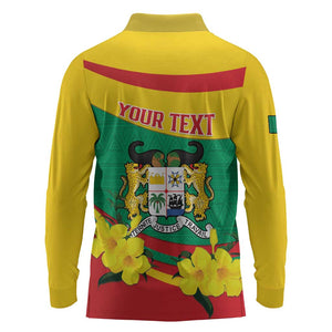 Personalized Happy Benin National Day Long Sleeve Polo Shirt Fraternite Justice Travail
