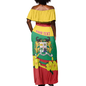 Personalized Happy Benin National Day Off Shoulder Maxi Dress Fraternite Justice Travail