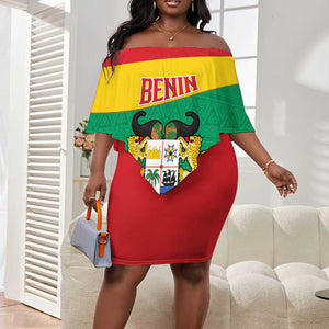 Personalized Happy Benin National Day Off Shoulder Short Dress Fraternite Justice Travail