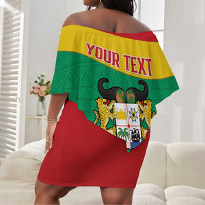 Personalized Happy Benin National Day Off Shoulder Short Dress Fraternite Justice Travail