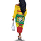 Personalized Happy Benin National Day Off The Shoulder Long Sleeve Dress Fraternite Justice Travail