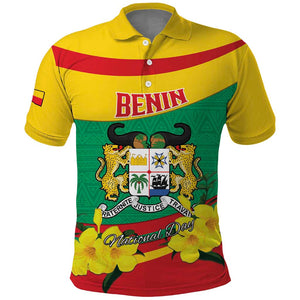 Personalized Happy Benin National Day Polo Shirt Fraternite Justice Travail