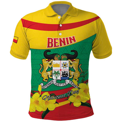 Personalized Happy Benin National Day Polo Shirt Fraternite Justice Travail