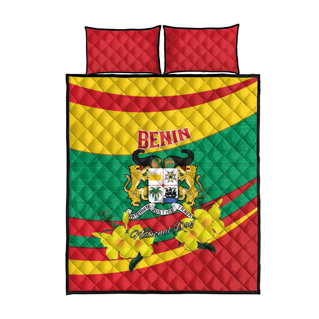 Happy Benin National Day Quilt Bed Set Fraternite Justice Travail