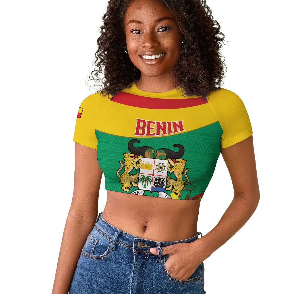 Personalized Happy Benin National Day Raglan Cropped T shirt Fraternite Justice Travail