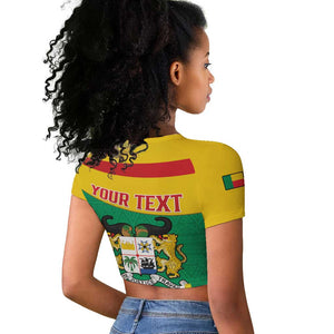 Personalized Happy Benin National Day Raglan Cropped T shirt Fraternite Justice Travail