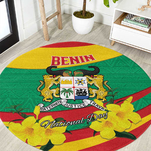 Happy Benin National Day Round Carpet Fraternite Justice Travail