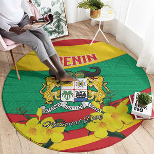 Happy Benin National Day Round Carpet Fraternite Justice Travail