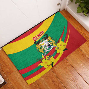 Happy Benin National Day Rubber Doormat Fraternite Justice Travail