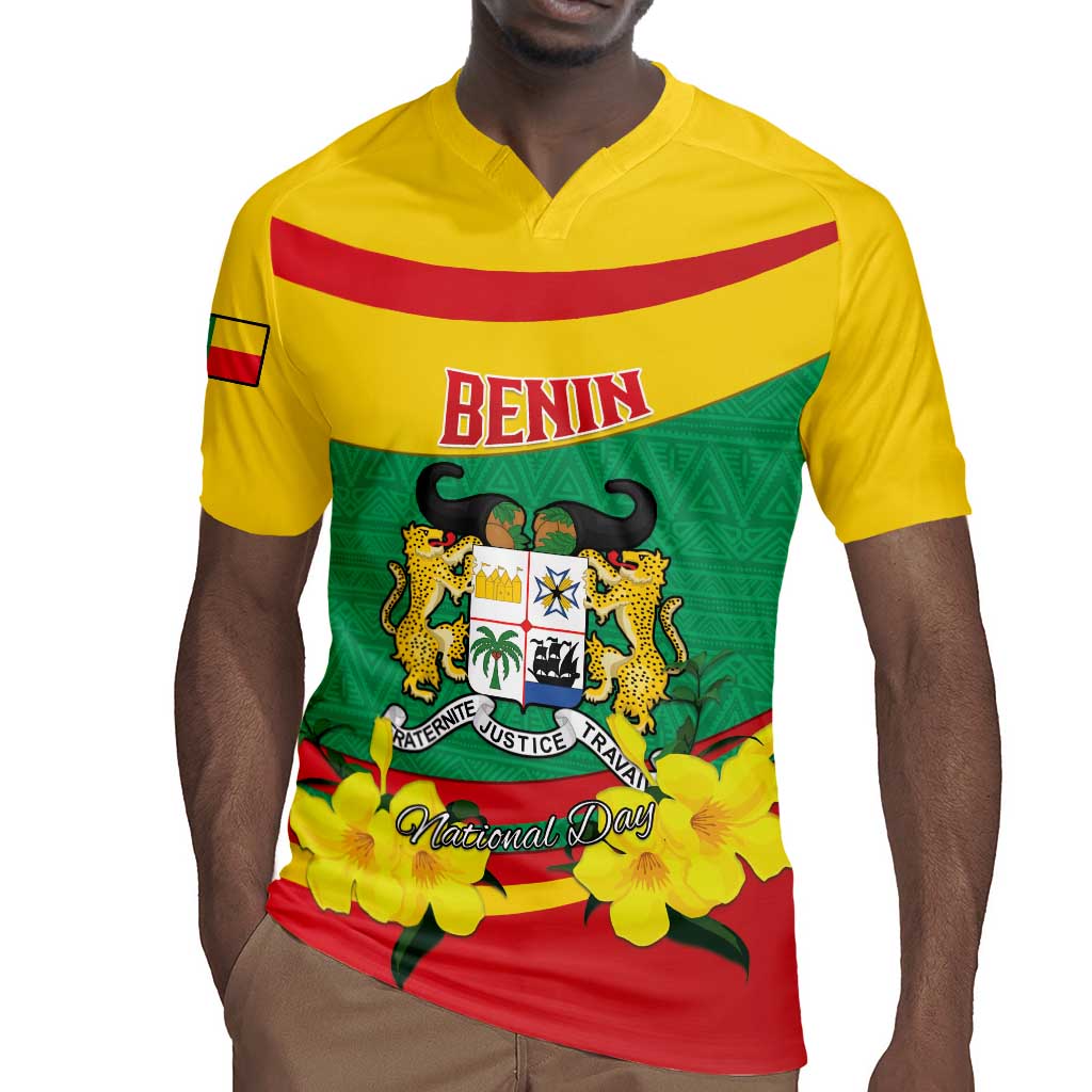 Personalized Happy Benin National Day Rugby Jersey Fraternite Justice Travail