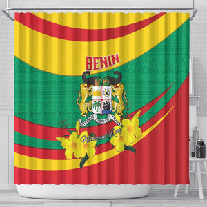 Happy Benin National Day Shower Curtain Fraternite Justice Travail