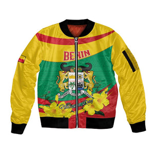 Personalized Happy Benin National Day Sleeve Zip Bomber Jacket Fraternite Justice Travail