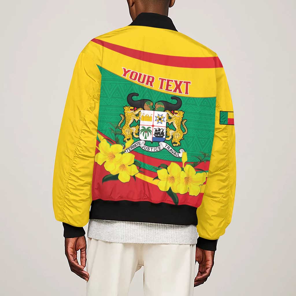 Personalized Happy Benin National Day Sleeve Zip Bomber Jacket Fraternite Justice Travail