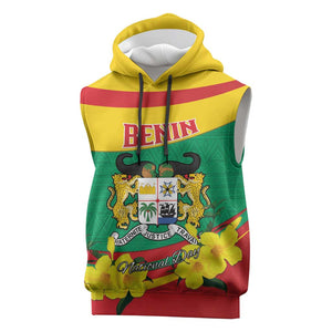Personalized Happy Benin National Day Sleeveless Hoodie Fraternite Justice Travail - African Pride