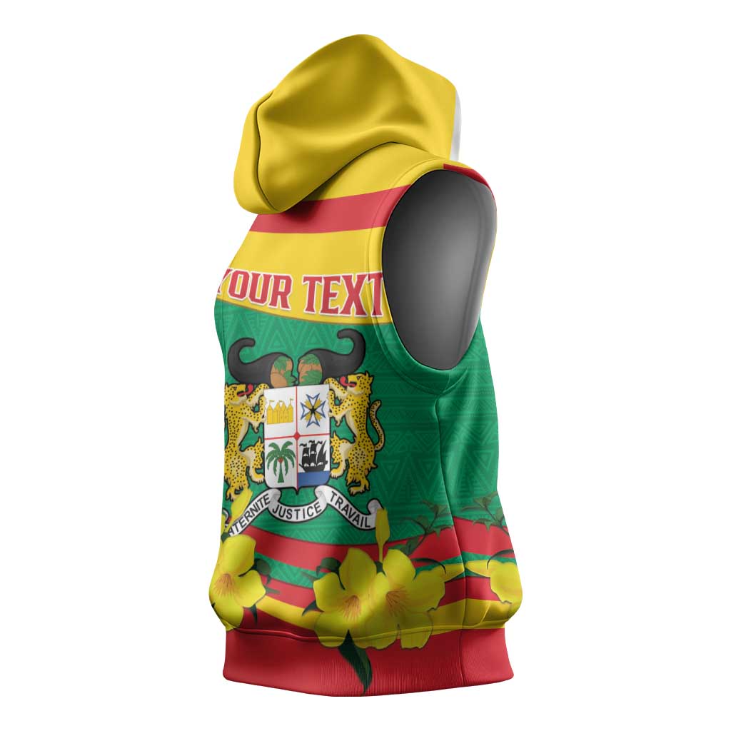 Personalized Happy Benin National Day Sleeveless Hoodie Fraternite Justice Travail - African Pride